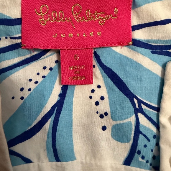 Lilly Pulitzer Jubilee Blue Floral Lace Trim Shift Dress - Picture 6 of 9